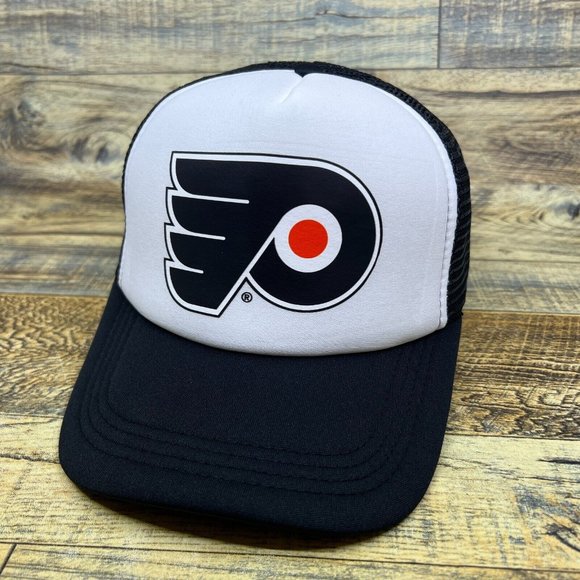 RetroRoots Other - Philadelphia Flyers Mens Trucker Hat Black Snapback Retro Hockey Logo Ball Cap